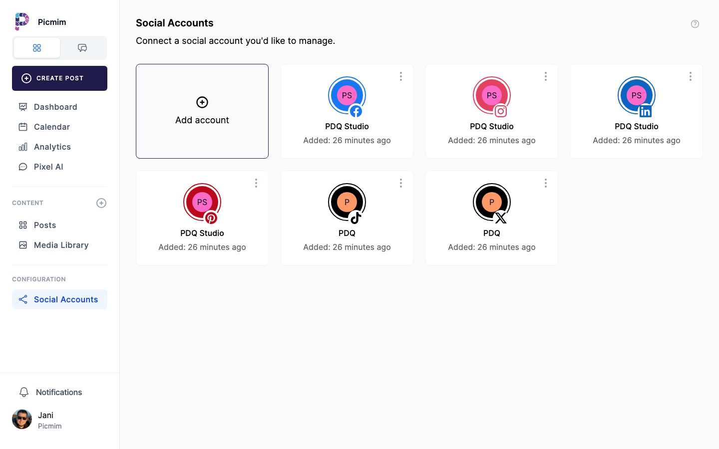 Povezovanje družabnega računa