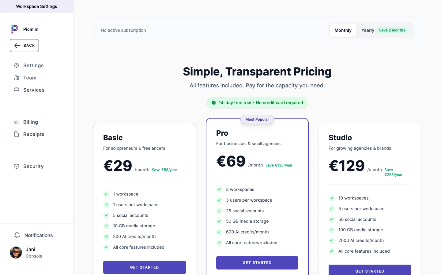 Viewing Your Current Plan